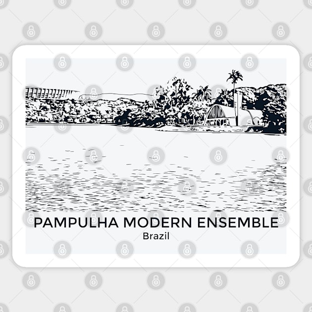 Pampulha Modern Ensemble - Brazil Sticker by Lakeric